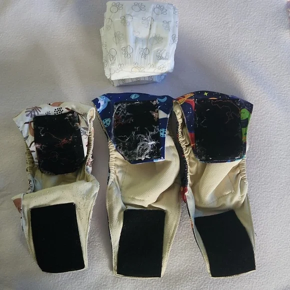 Reusable Doggy Belly Band Wrap Diaper Set - Navy Space, Blue Shark  Sloth Prints - Picture 3 of 7